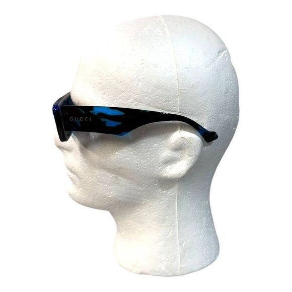 Gucci GG1331S Blue Tortoise Rectangle Sunglasses 54-16-145 Velvet Case Dust Bag - Picture 8 of 10